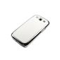 kwmobile Schlicht - Precious - Elegant: The chrome Leatherette Case for Samsung Galaxy S3 i9300 / i9301 S3 Neo white with frame in silver (Wireless Phone Accessory)