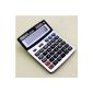 Gullor OS-4600 two-way power solar calculator with extra large display and high em plastic in the metal front panel