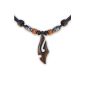 HANA LIMA ® Surfer chain Hei Matau Maori Wood Carving New Zealand leather chain surfer necklace (jewelry)