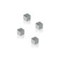 Sigel GL190 Set of 4 dice extra-strong magnets (N42) to hold up to 8 sheets A4 80 g / m² 10 x 10 x 10 mm (Nickel Silver) (Office Supplies)