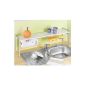 WENKO sink shelf Exquisit - 93 x 21.5 x 30 cm -., Including kitchen shelf kitchen roll holder & Basket - roll holder - Kü