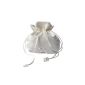 Bridal handbag, drawstring bag with beads u. Embroidered flowers Dimensions about 18 * 14cm (Textiles)