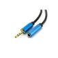 Stereo Audio Extension Cable - 1.5m - Connectors 3.5mm Male and Female - soft PVC cord (Electronics)