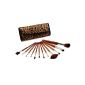 Glow 12 brushes makeup kit, leopard brown (Health and Beauty)