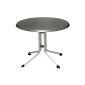 Kettler garden round table 100 cm, silver / iron gray aluminum frame silver, Kettalux Plus plate gray (garden products)