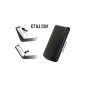 HTC 7 Mozart _Etui Leather Protective Case with flap Color Black (Electronics)