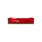 Savage HyperX RAM 4 GB DDR3 1600 MHz Non-ECC DIMM Cl9 XMP, Red HX316C9SR / 4X (Personal Computers)