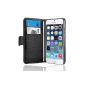 More SAVFY® Cover iPhone 6 leather wallet flap 6+ Iphone (Black) + PEN + SCREEN FILM OFFERED!  (Electronic devices)