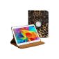 Cover Case for Samsung Galaxy Tab 10.1 4 (T530 / T531 / T535) - Leopard Leather Case with 360 ° pivoting action of rotation for portrait and landscape orientation with Free Screen Protector and Stylus Pen for Stuff4® (Personal Computers)
