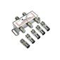 4-way television distribution Soft quadruple distributor for DVB-T and cable TV for F connector and IEC connector (coaxial) (Electronics)