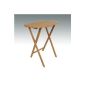 Klappbeistelltisch table bamboo oval Campingtisch 59,5x41x66
