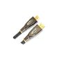 Laptone 1M HDMI Cable 1.4 - PROFESSIONAL - 3D - ULTRA SPEED SERIES - FULL HD 1080P - digital cinema 4k x 2k Format - ETHERNET - Optimized for all screens HD LED LCD PLASMA - Gold plated connectors (A: 1M HDMI Cable) (Electronics )