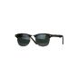 Caripe Retro Sunglasses Clubmaster - clubma (Model 4 - black matt - green tinted) (Luggage)