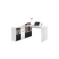 FMD Furniture 353-001 Angle LEX combination table circa 136 x 75 x 68 cm, mounted shelf approximately 137 x 71 x 33 cm, white (household goods)