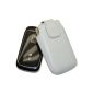 Original Suncase bag / Panasonic KX-TU 327 EXBE / Leather Case Mobile Phone Case Leather Case Cover Case Cover / in full-grain White (Electronics)