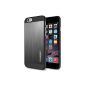 Spigen iPhone case 6 [Brushed Aluminum] IPhone 6 [Fit Series] [Aluminum Fit] [Space Gray] Hard shell back with Brushed Aluminum iPhone 6 (2014) - Space Gray (SGP10948) (Wireless Phone Accessory)