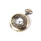 YESURPRISE New Classic flower quartz clock pocket watch necklace pendant necklace jewelry Bronze Gift Xmas Gift pocket watch (clock)