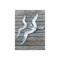Set of 2 Decorative wall seagull aluminum silver (Garden)