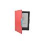 Ultra Thin Leather Case Cover Skin Cover Case Leather Cover With Sleep Mode for eReader eBook KOBO AURA HD - Color Red (Electronics)