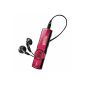 Sony NWZB172R WALKMAN MP3 player with 2GB clothing clip red (Electronics)
