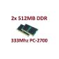 OEM 1GB memory 2x 512 MB DDR 200-pin 333 (333Mhz, PC-2700 SO-DIMM, CL2.5) - Notebook DDR - 100% compatible with DDR-266 PC-2100 266MHz (Personal Computers)