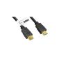 mumbi HDMI cable 3 meters - 19 pin.  HDMI plug> 19 pin, gold-plated, double shielded, 1080p, HDMI 1.3b compliant (Electronics)
