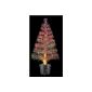 DECO NOEL - Artificial Christmas Tree light fiber delivered in its pot - Light variation in color - Height 90cm