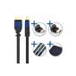 deleyCON HDMI Set - 5m HDMI Cable + 2x HDMI angle adapter (90 ° + 270 °) + 3x Velcro cable ties + microfiber cleaning cloth - HDMI 2.0 / 1.4a compliant High Speed ​​with Ethernet (Neuster Standard) ARC 3D 4K Ultra HD (1080p / 2160p) (Electronics)