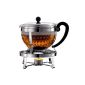Bodum Chambord K11143-16 set, tea pots with plastic filter 1.5L and heater (household goods)