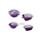 Set Microwave bowl in round and square.  Bowl with lid 1.8 liters depending on the microwave with steam valve.  Dishwasher safe.  Plastic color purple / white / transparent