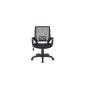 Amstyle Rivoli swivel chair with armrests, woven mesh cover, black (household goods)