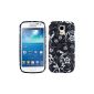 kwmobile® CASE TPU Silicone Samsung Galaxy S4 Mini i9190 / i9195 Flower Pattern Black White.  Very stylish design soft TPU Case high quality (Wireless Phone Accessory)