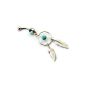 WHILE IN BELLY PIERCING STRASS TURQUOISE STEEL 316L (Various)