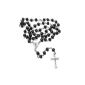 pewterhooter man black wood rosary chain.  Gift.  (Jewelry)