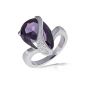 Goldmaid - Fa R4307S52 - Female Ring - Silver 925/1000 - 1 Lilac Drop shape - 11 white Zirconium oxides - T52 (Jewelry)