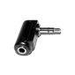 3.5 mm Stereo Jack Female To 3.5mm Jack Sheet Right Angle Adapter (Electronics)