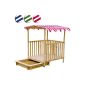 Sandpit with veranda (sliding) playhouse 115x115x140cm with roof (color choice)