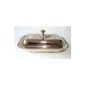 Elegant butter dish with glass panels silver, tin of caviar