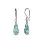 Silver Dream Glitter Earrings turquoise zirconia crystals shiny 925 sterling silver earrings GSO208T (jewelry)