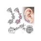 Taffstyle® Tragus jewelry ear clip Helix Cuff with crystal butterfly Butterflyen - left ear - Clear (jewelry)