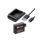 QUMOX 3.7V Li-ion charger set incl. Cable and battery SJ4000 Sport Camera S078U (Accessories)