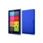 Ultra Thin 7 inch 8GB Tablet PC, Google Android 4.4 KitKat OS, Allwinner A33 Quad Core CPU, 1024x600 multi-touch screen, Dual Camera, Wifi Blue (Electronics)