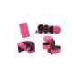 Box / Storage / Organizer Jewelry Velour Transportable travel, Shape Roll / Roll Up With Round 3 compartments Several Floors Colour Pink For VAGA (Jewelry)