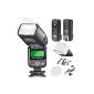 Neewer® PRO NW670 E-TTL flash flash flash unit set for Canon EOS 700D 650D 600D 1100D 550D 500D 450D 400D 100D 300D 60D 70D DSLR cameras, Rebel T3 T3i T2i T1i XSi T5i T4i XTi SL1, Canon EOS M compact cameras - camera includes: Neewer auto focus flash with (C1-C3 + cable cable cable) + Hard & Soft Flash Diffuser + lens cap holder LCD screen + 2.4GHz Wireless Trigger + 2 cable (electronics)