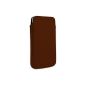 Brown imitation leather cell phone pocket smartphone Sony Ericsson C902 and Xperia sola (Electronics)