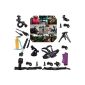 The Sales (R) Bundles Accessories Kit 20in1 Professional Kit Kit Sony Action Cam HDR-AS15 / AS20 / AS30V / AS100V (Electronics)