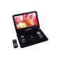 DBPOWER® 13.3 Portable DVD Player with rotatable display, support SD card and USB, DirectPlay in the formats MP4 / AVI / RMVB / MP3 / JPEG Black (Electronics)