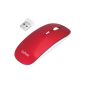 Daffodil WMS500R - Wireless optical mouse - 3 button mouse with scroll wheel - adjustable sampling rate (up to 1600 dpi) - Red - Compatible with Microsoft Windows (8/7 / XP / Vista) and Apple Mac (OS X +) - wireless - No drivers needed (Electronics)