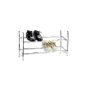 WENKO 7050100 shoe rack extendable - stackable, for 10 pairs of shoes, chromed metal, 64-119 x 35 x 23 cm, chromium (household goods)