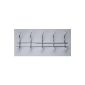 Garderobenhaken bar coat rack coat hooks steel / porcelain polished chrome / white with 5 hooks 480 x 168 x 80mm